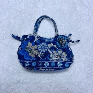 Vera Bradley Medium Floral Blue Purse/Tote - Blue Beige Brown Turquoise